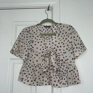 SHEIN Cream Floral Blouse